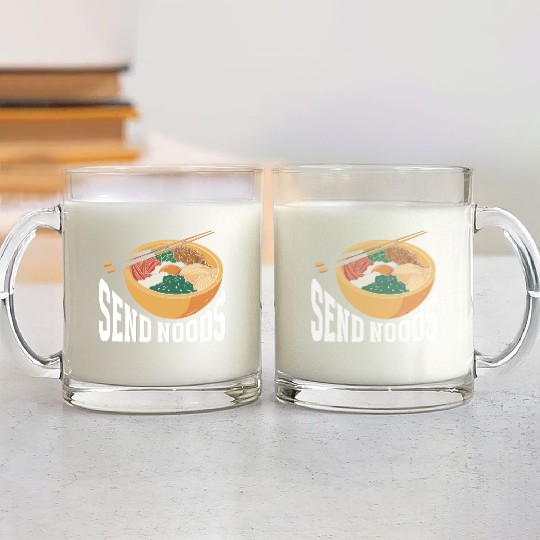 Send Noods Funny Japanese Ramen Noodle Glass Mugs