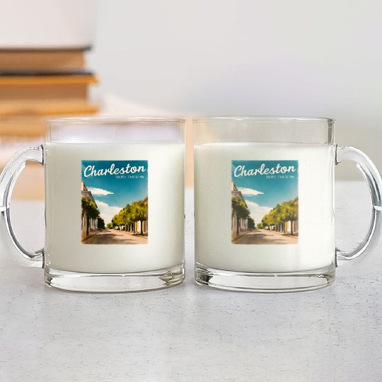 Vintage Travel Charleston South Carolina Retro Glass Mugs