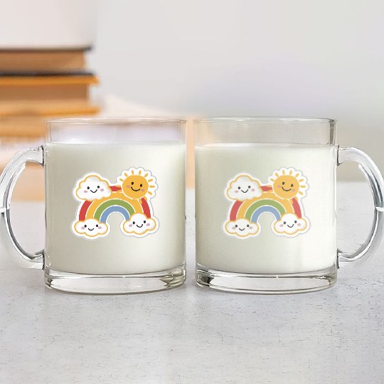 Rainbow Bright Glass Mugs