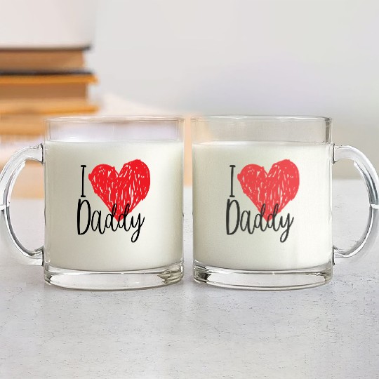 I love Daddy gift Glass Mugs