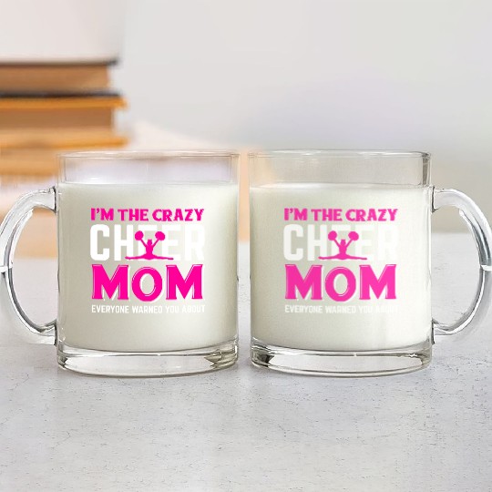 Crazy Cheer Mom Cheerleading Mommy Mother's Day Glass Mugs