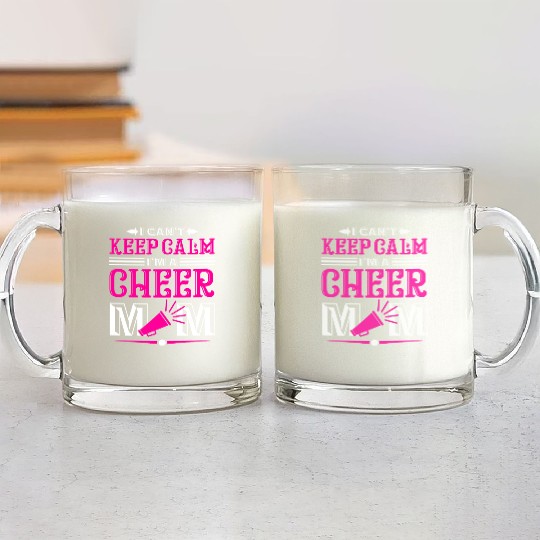 Keep Calm Cheer Mom Cheerleading Mother's Day Glass Mugs