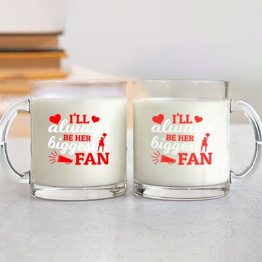 Always Her Fan Cheer Mom Cheerleading Mother's Day Glass Mugs