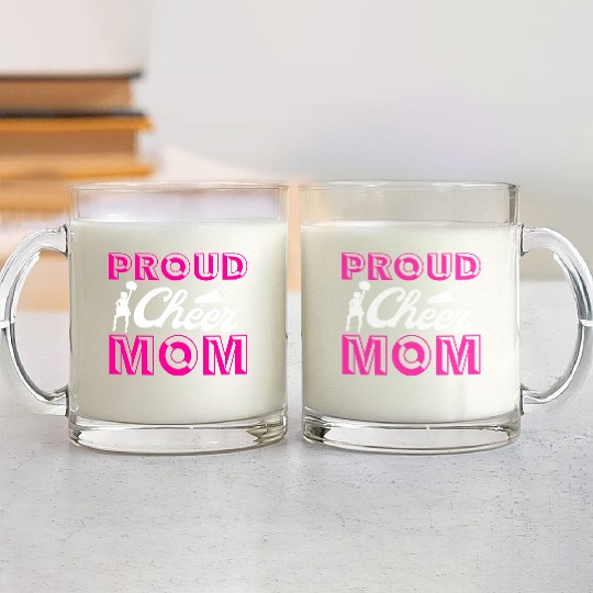 Proud Cheer Mom Cheerleading Mommy Mother's Day Glass Mugs