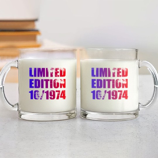 50th birthday Limited Edition 10/1974 Glass Mugs