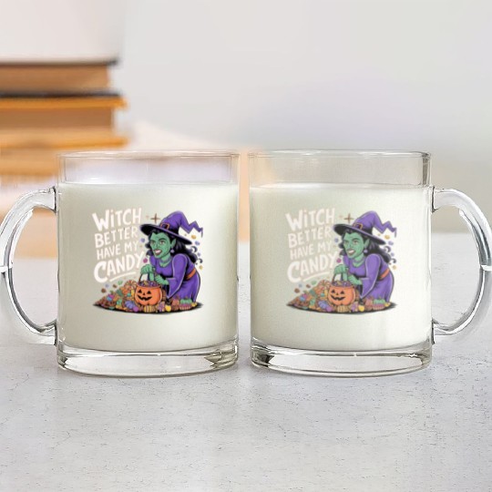 witch better have my candy 2 Glass Mugs