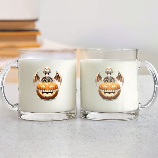 "Heavy Metal Skeletons and Skulls Halloween Art Glass Mugs