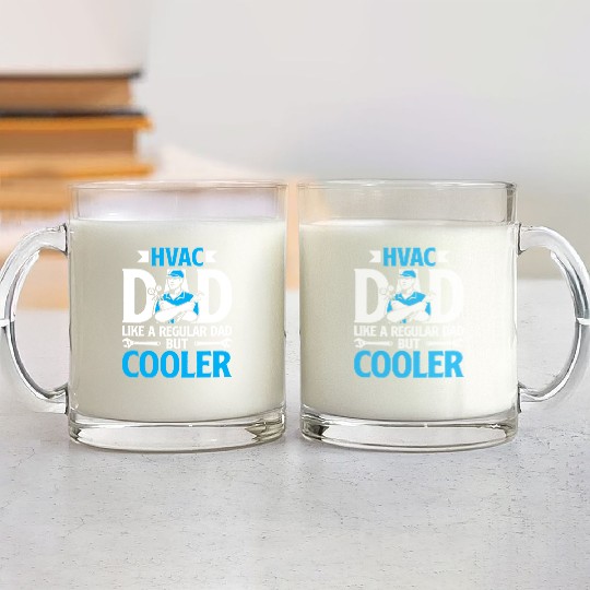 HVAC Dad But Cooler HVAC Technician Fathers Day Glass Mugs