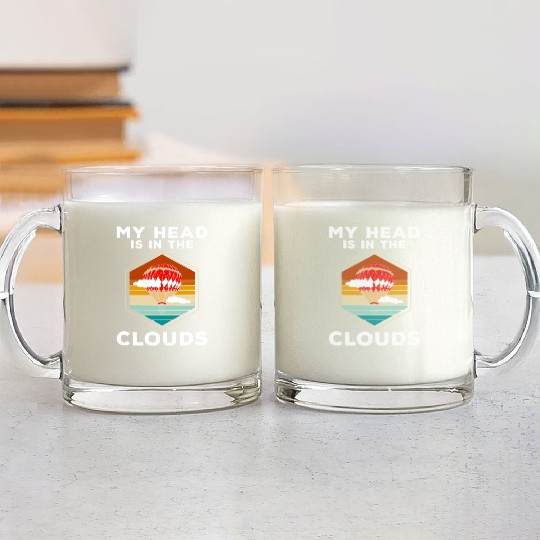 Balloon Sky Clouds Glass Mugs