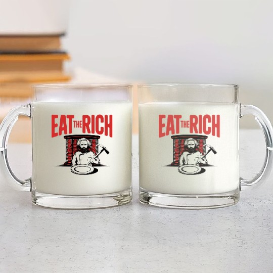 Eat The Rich Döner Kebab Satirical Design Glass Mugs