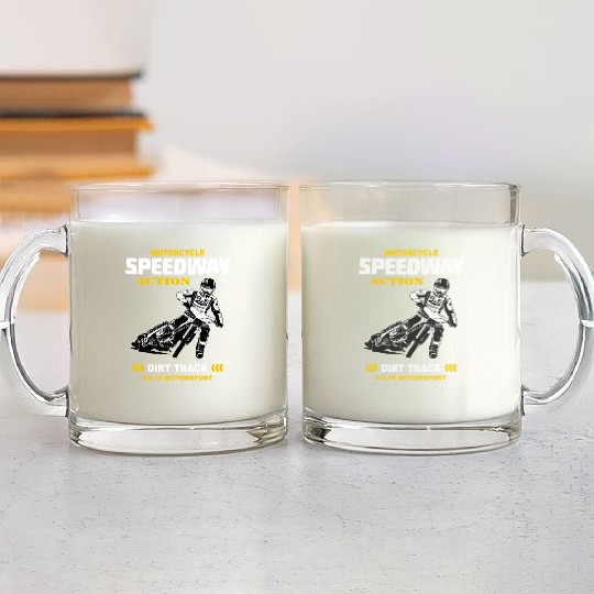 Motorcycle Speedway Racing Glass Mugs