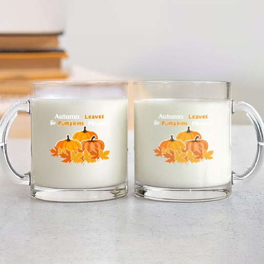 Autumn Leaves Glass Mugs