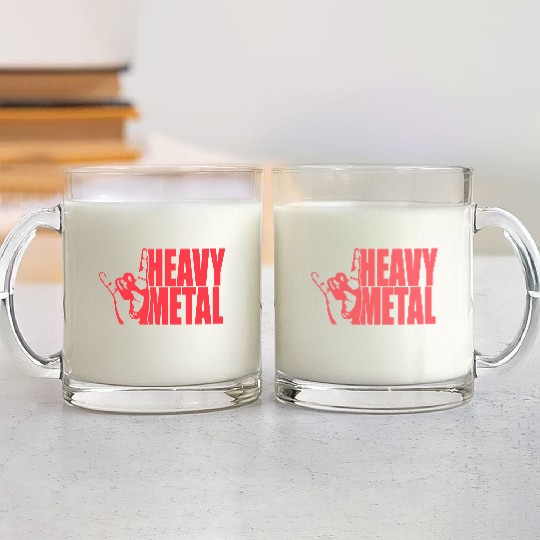 Heavy Metal Fun Hard Rock Music Horns Hand Gesture Glass Mugs