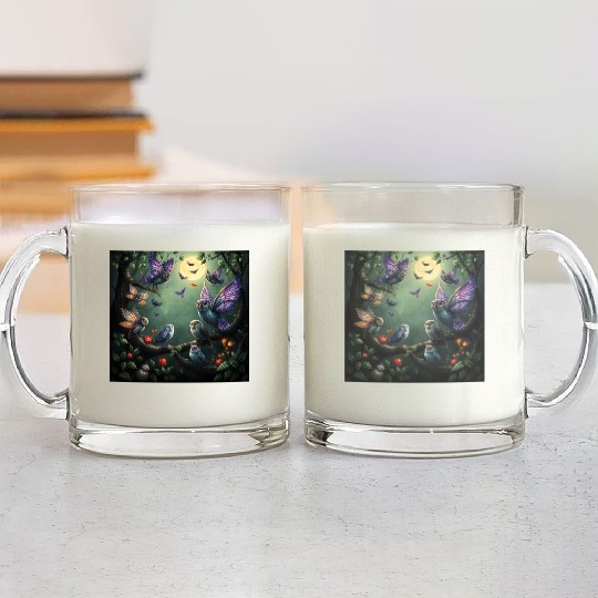 Enchanted Forest Creatures Halloween Ideas Glass Mugs