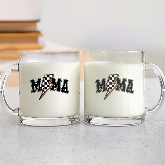 Mama Lightning Bolt Glass Mugs