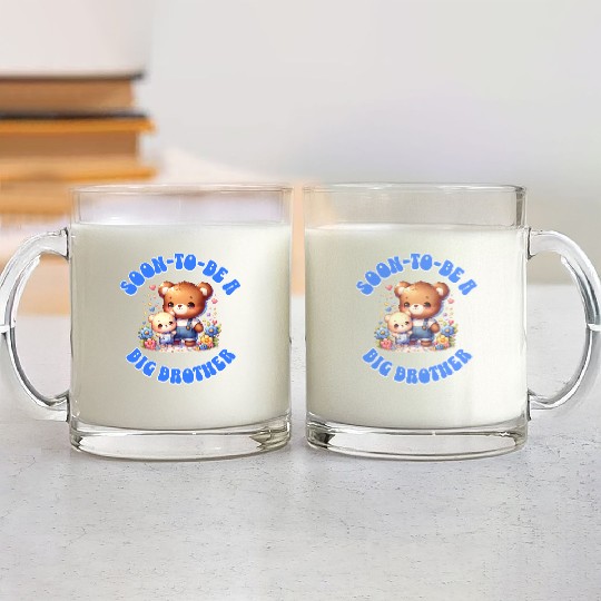 I'm Going To Be A Big Brother Cute Teddy Bears, Glass Mugs