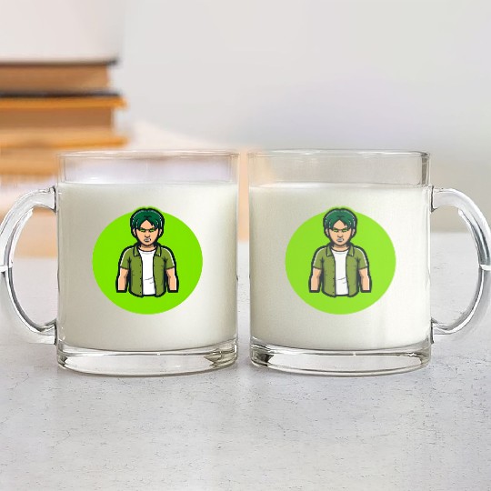 Green Angry Boy Gaming Mascot Avatar Glass Mugs