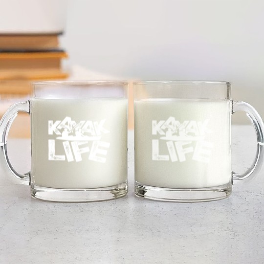kayak life Glass Mugs