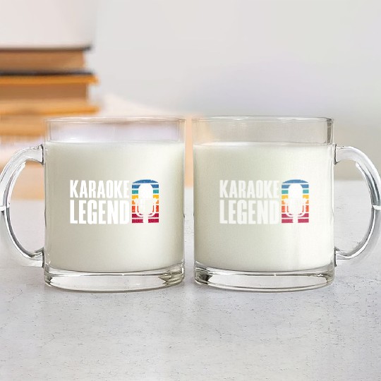 Karaoke Legend Microphone Retro Glass Mugs