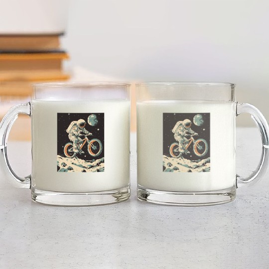 Astro Biking Glass Mugs