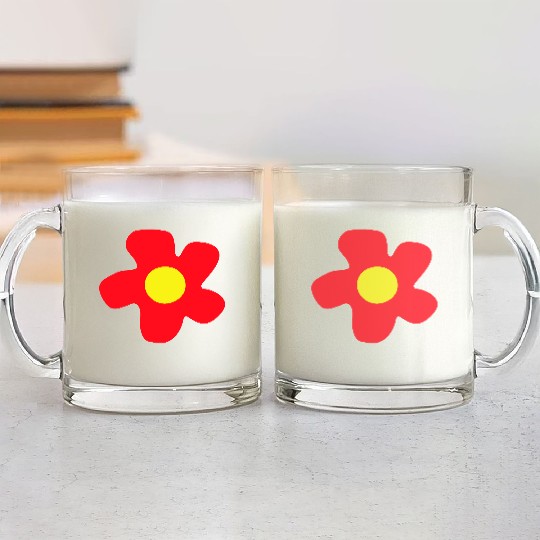 Red Beautiful Flower Spring Summer Nature Flowers Glass Mugs