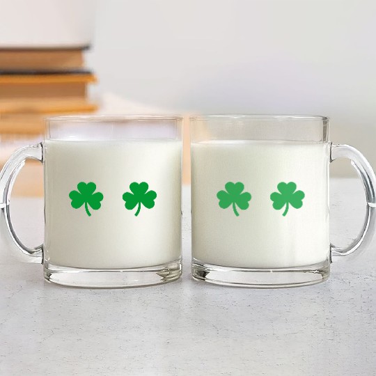 Shamrock Boobs Irish Boobies St Patricks Day Glass Mugs