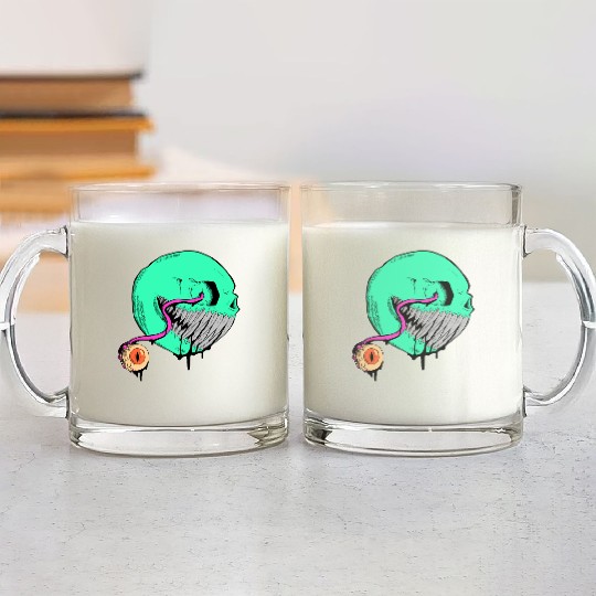Cringe Zombie Pac Man Glass Mugs
