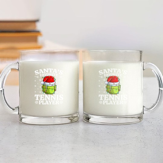 Santa's Favorite Tennis Player Glass Mugs