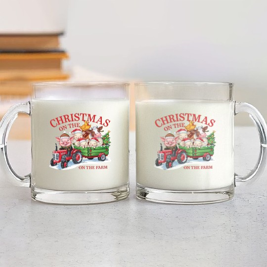 Merry christmas, Christmas Vintage Glass Mugs