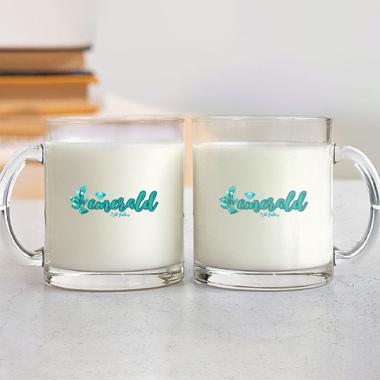Emerald gemstone jewel Glass Mugs