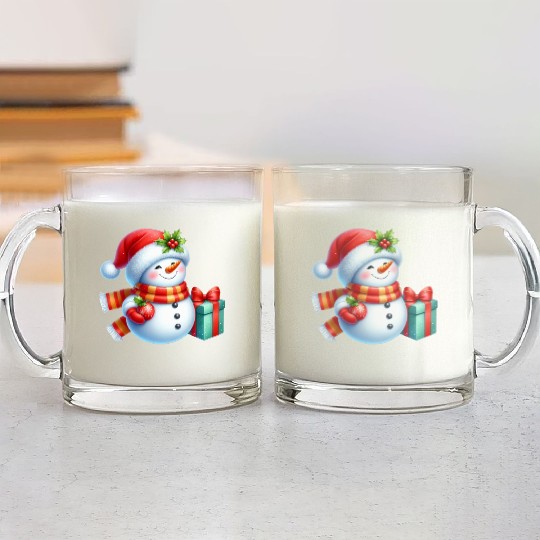 Snowman Christmas, Cute Christmas, Christmas Glass Mugs