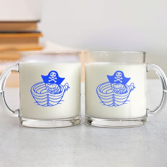 Funny Worm Caterpillar Pirate Sweet Paddle Rowing Glass Mugs