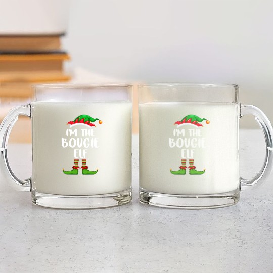 I'm The Bougie Elf Glass Mugs Matching Family Christmas