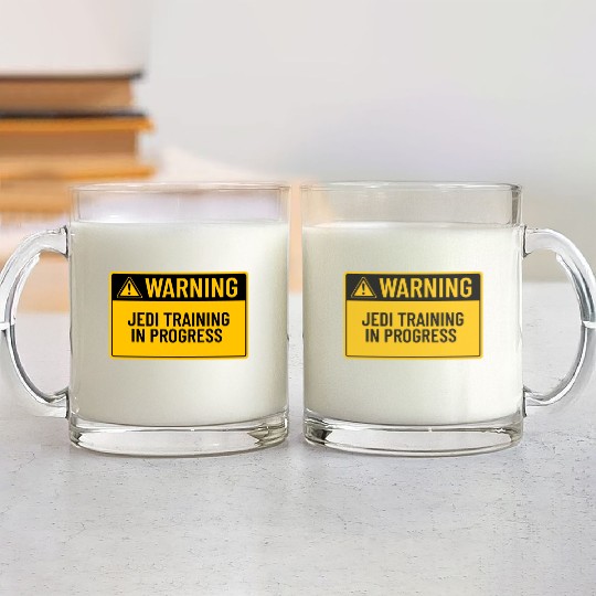 Warning: Jedi Training In Progress Glass Mugs