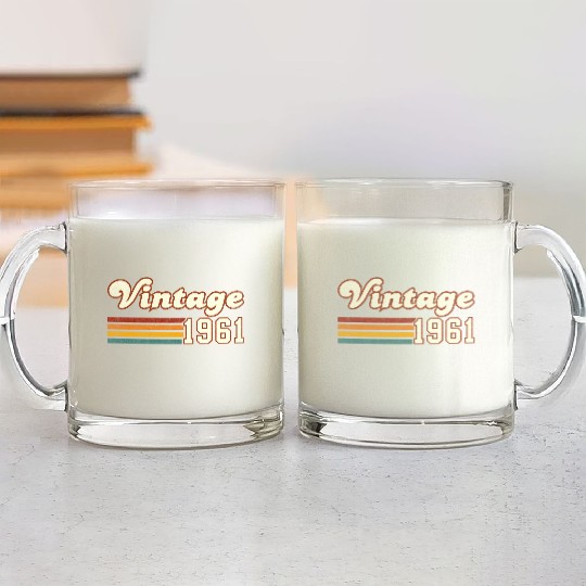 64th Birthday Gift - Vintage 1961 Glass Mugs