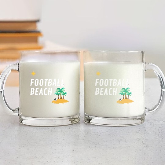Sunset Football Beach Glass Mugs