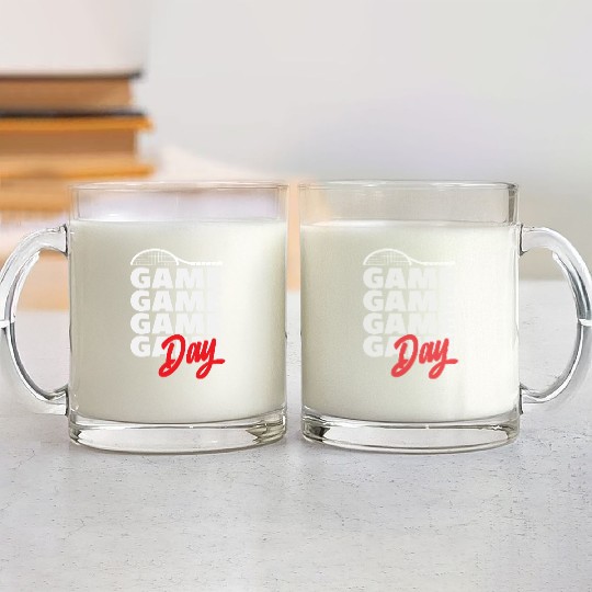 Tennis Game Day Enthusiasm Glass Mugs