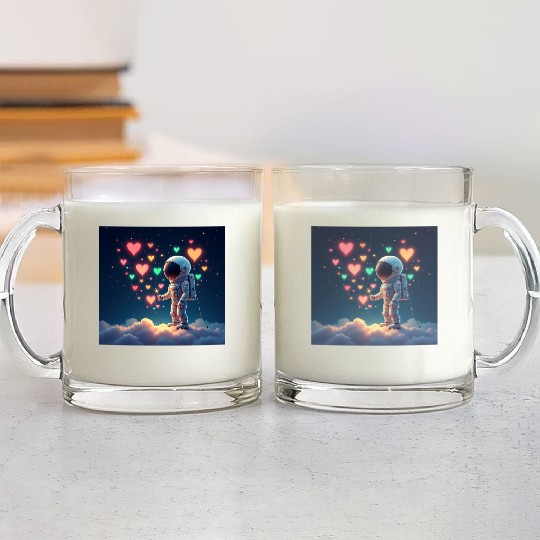 Astronauts are full of love Glass Mugs