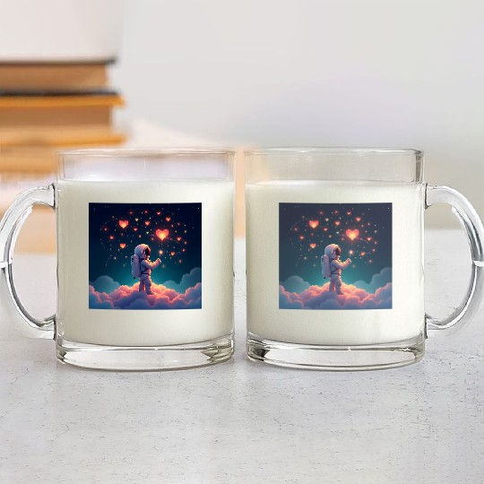 Astronauts are full of love Glass Mugs