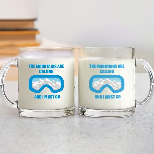 The Mountains are calling Glass Mugs