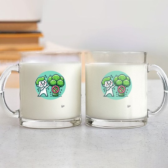 No Broccoli – Funny Anti-Veggie Design Glass Mugs