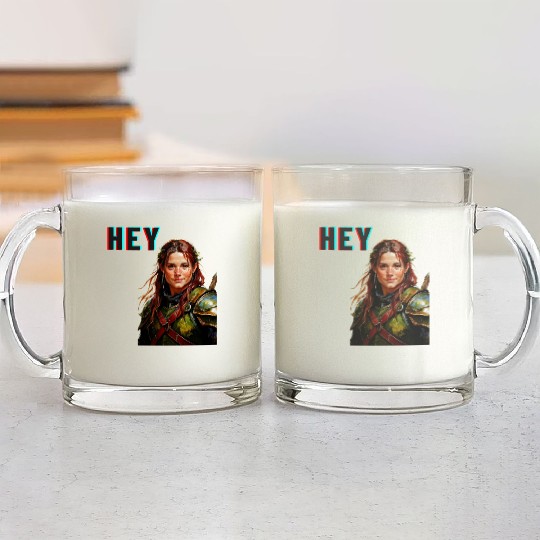 Fantasy Warrior Girl Art – Bold RPG Design Glass Mugs