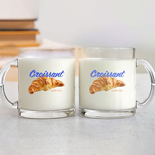 Croissant Lover Glass Mugs