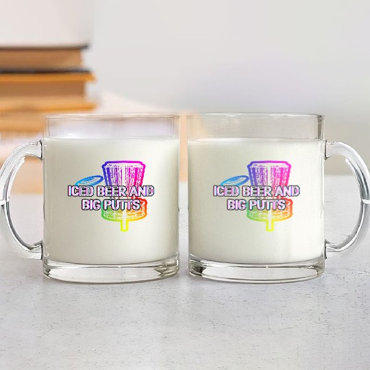 Iced Beer and Big Putts Disc Golf Beer Lover Glass Mugs