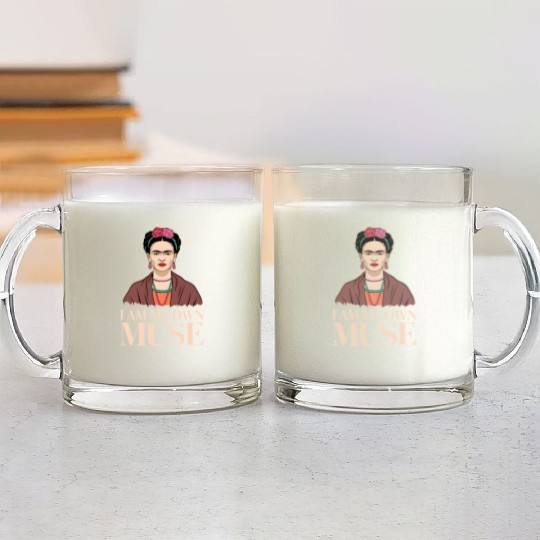 Frida Kahlo Inspirational Women' Day Design Glass Mugs