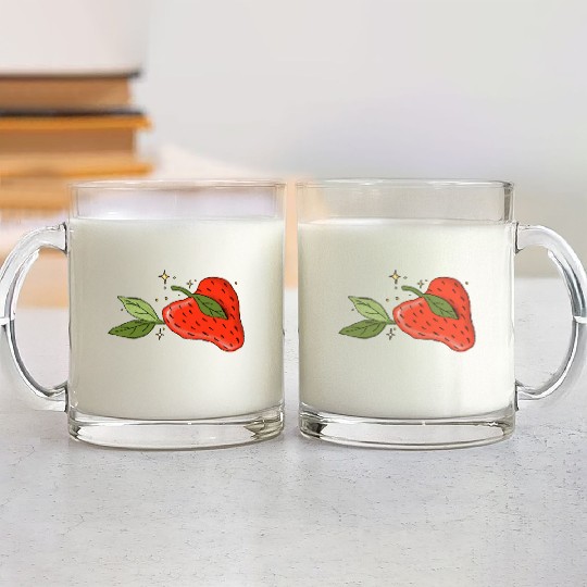 Heartfelt Strawberry Delight Glass Mugs