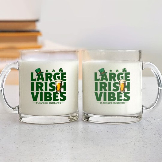 Bold Typography Celebrating St Patrick s Day Glass Mugs