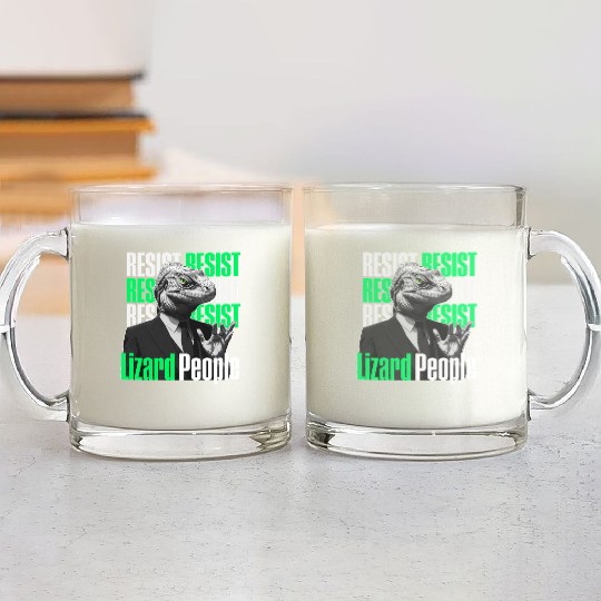 Resist Reptilians Lizard People Glass Mugs