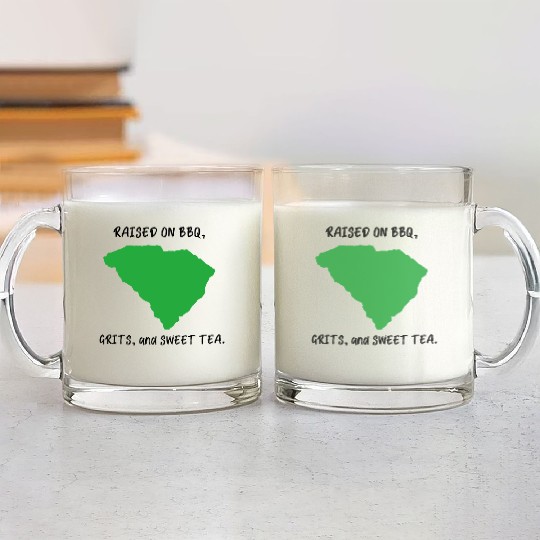 Raised On BBQ, Grits, and Sweet Tea South Carolina Glass Mugs