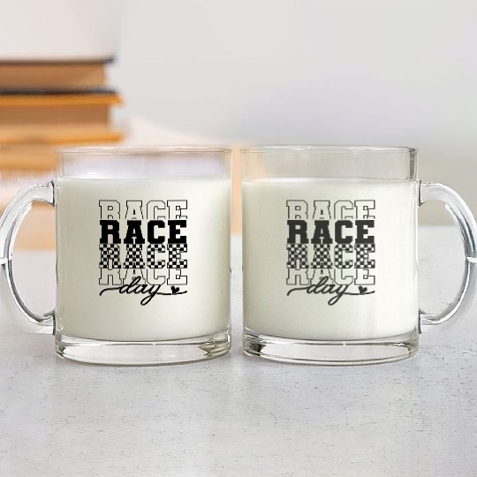 Race Day Racing Season Glass Mugs